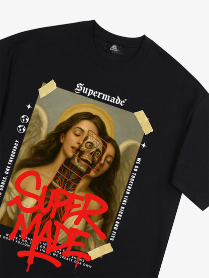 Angel and Demon Struggle Graphic T-shirt 