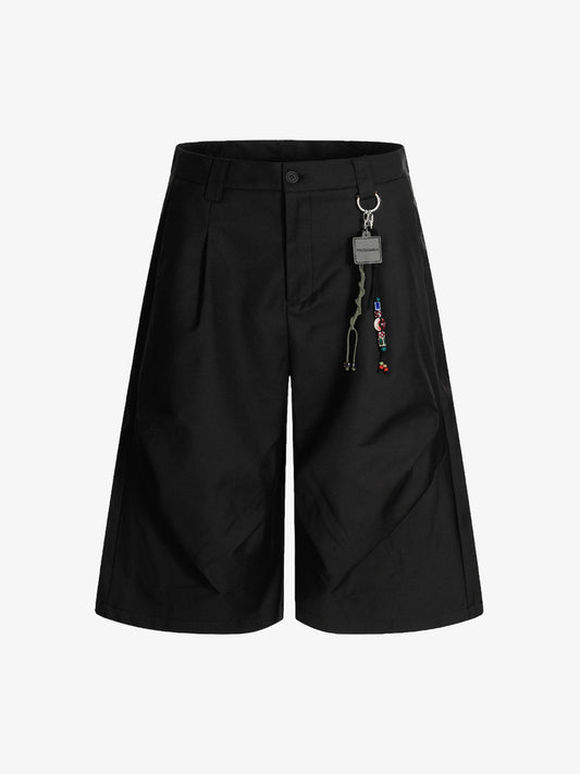 Deconstructed Pleated Pendant Casual Jorts 