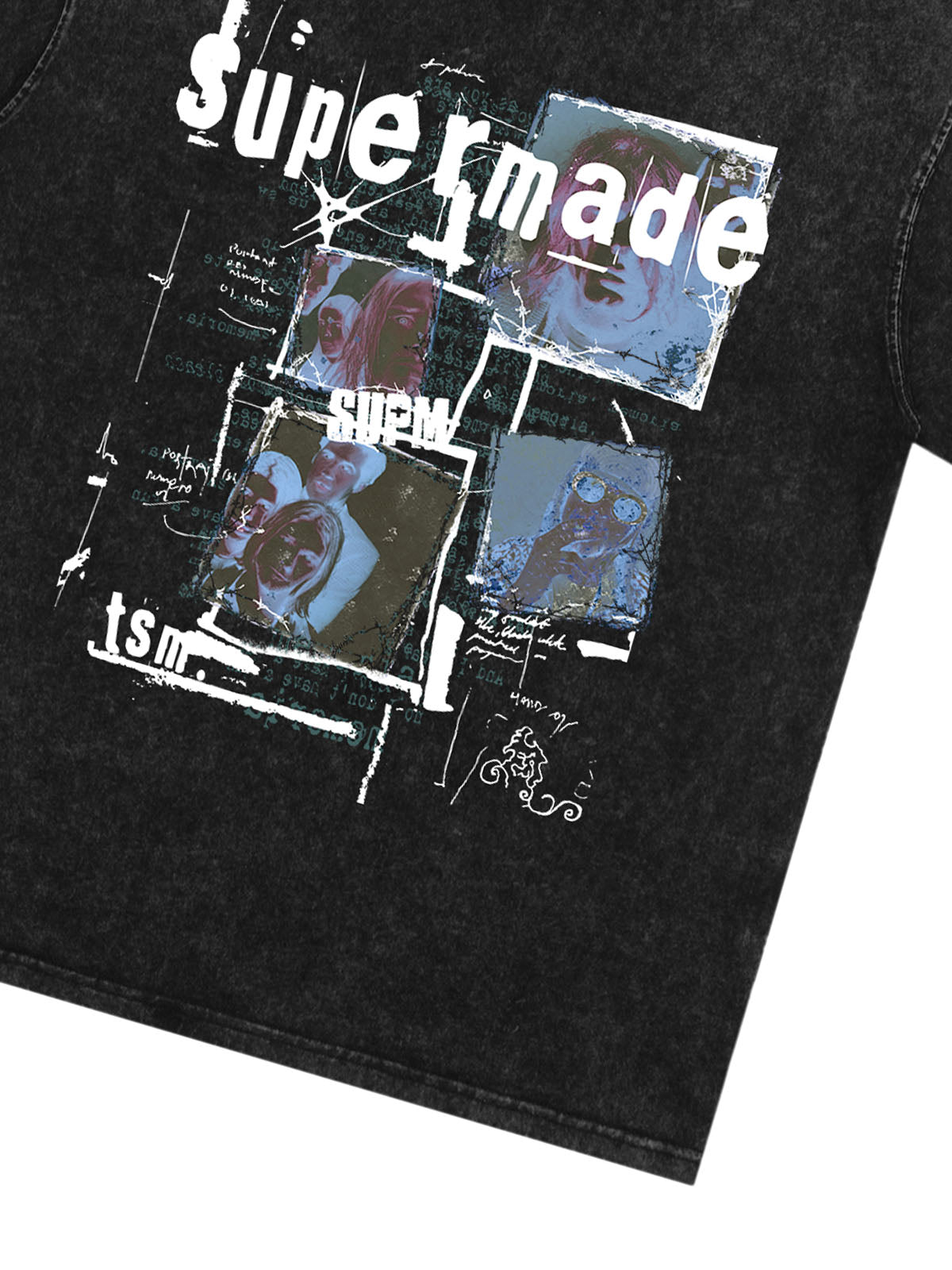 Washed Vintage Collage Graphic T-Shirt 
