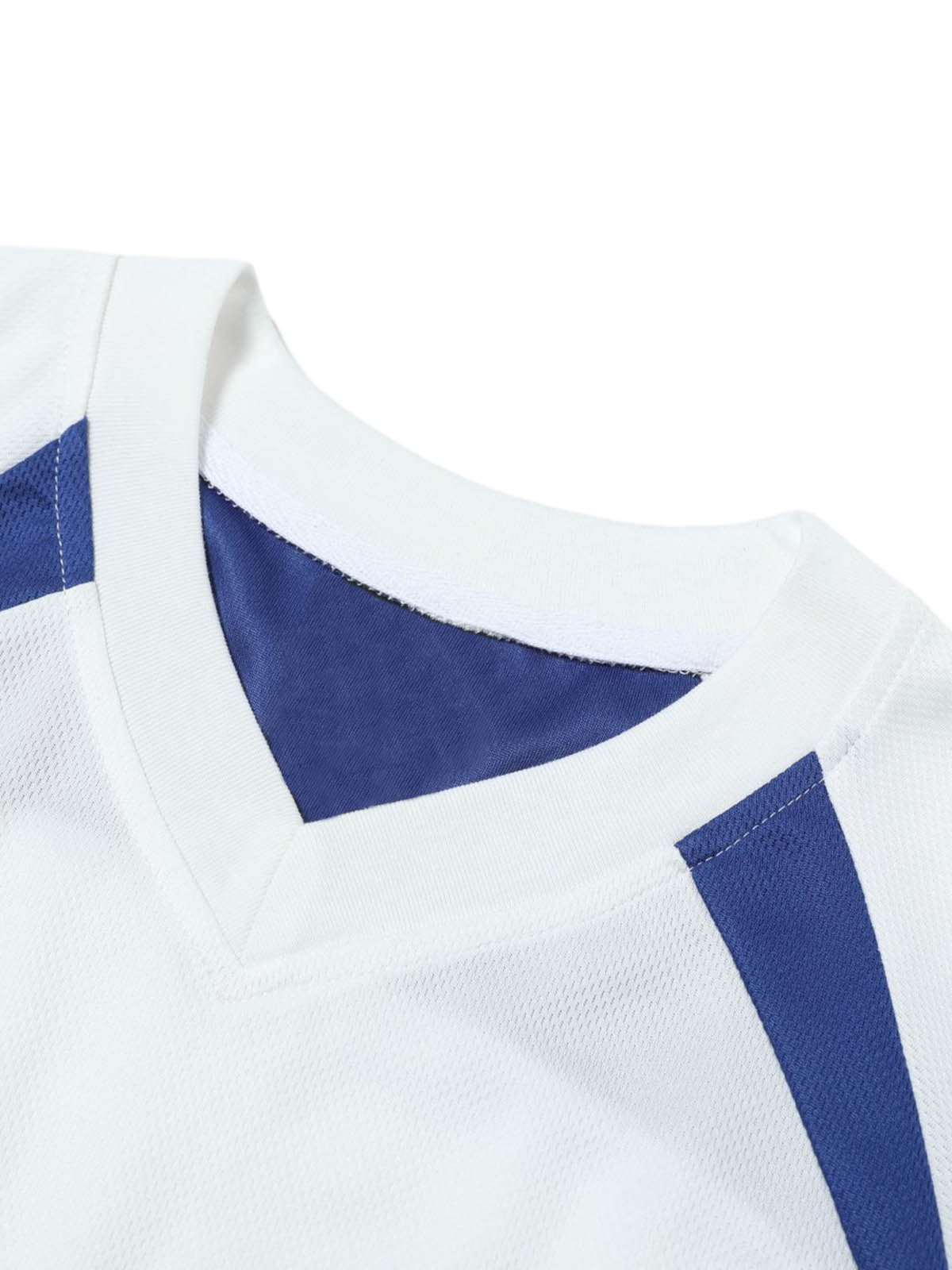 Contrast Color Sporty V-Neck Jersey T-Shirt 