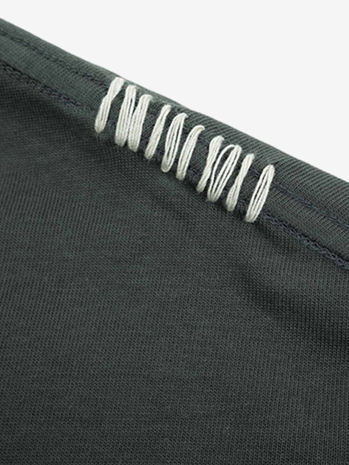 Cotton Oversized T-Shirt with Contrast Stitching and Minimalist Design 