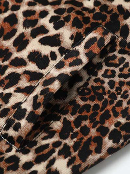 Leopard Reversible Fleece Zip-Up Hoodie 