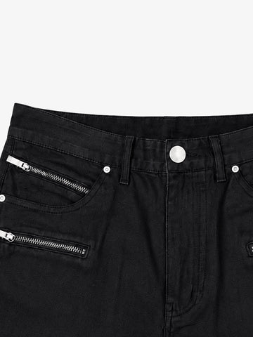 Studded Zip-Detail Bootcut Jeans