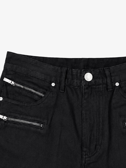 Studded Zip-Detail Bootcut Jeans