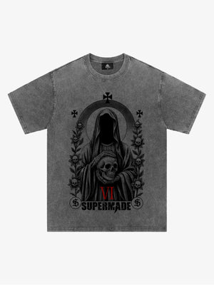 Thesupermade Dark Gothic Headless Skull Death T-shirt 