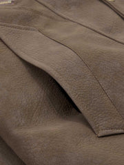 Zipper-Detail Structured Biker Jacket
