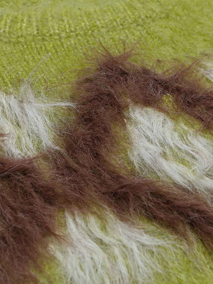 Cozy Knit Sweater with Geometric Pattern for Fall and Winter 