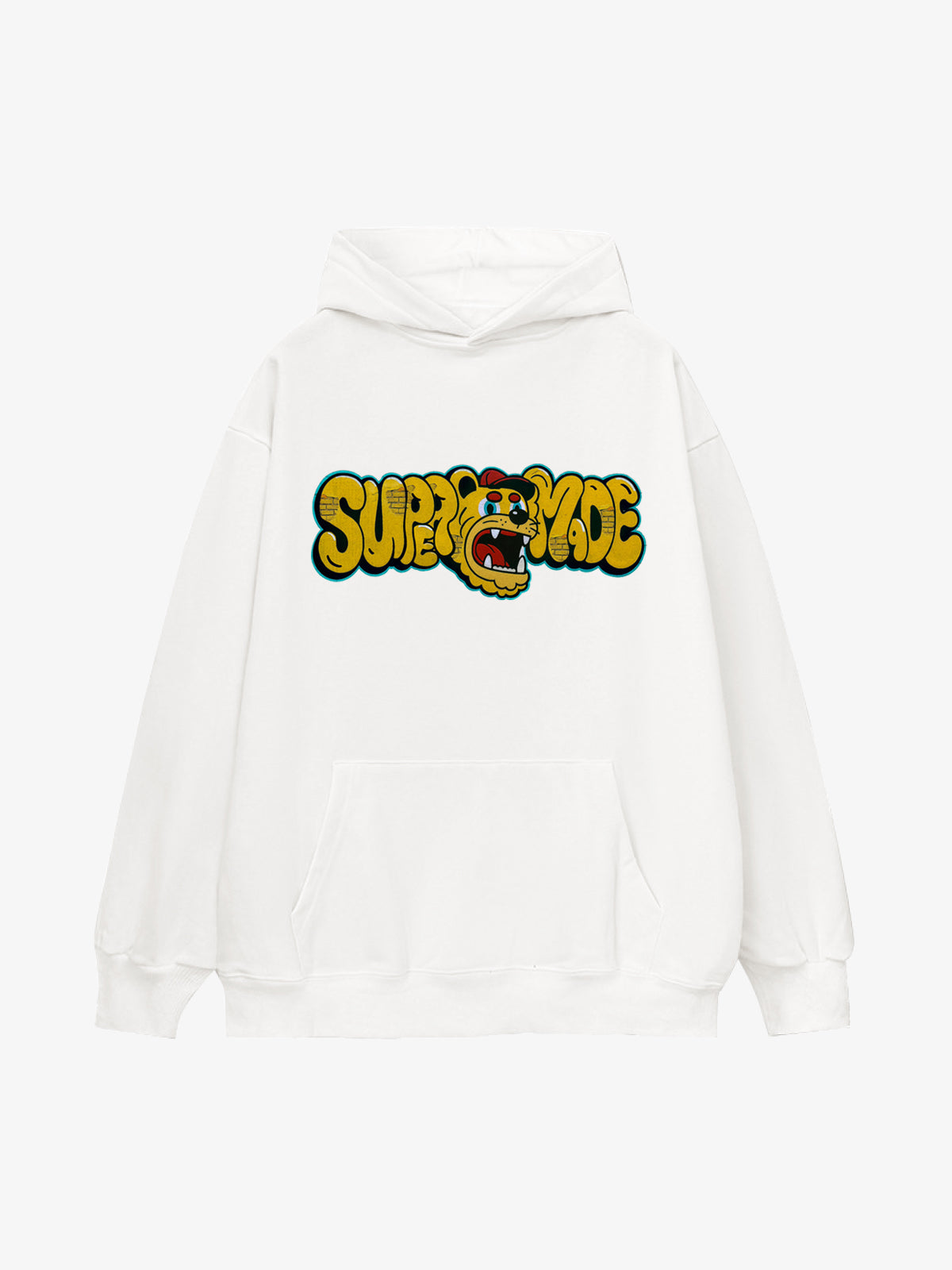 Street-Cool Tiger Head Graffiti Style Hooded Sweatshirt 
