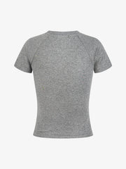 Cutout Rhinestone Short Sleeve Tee