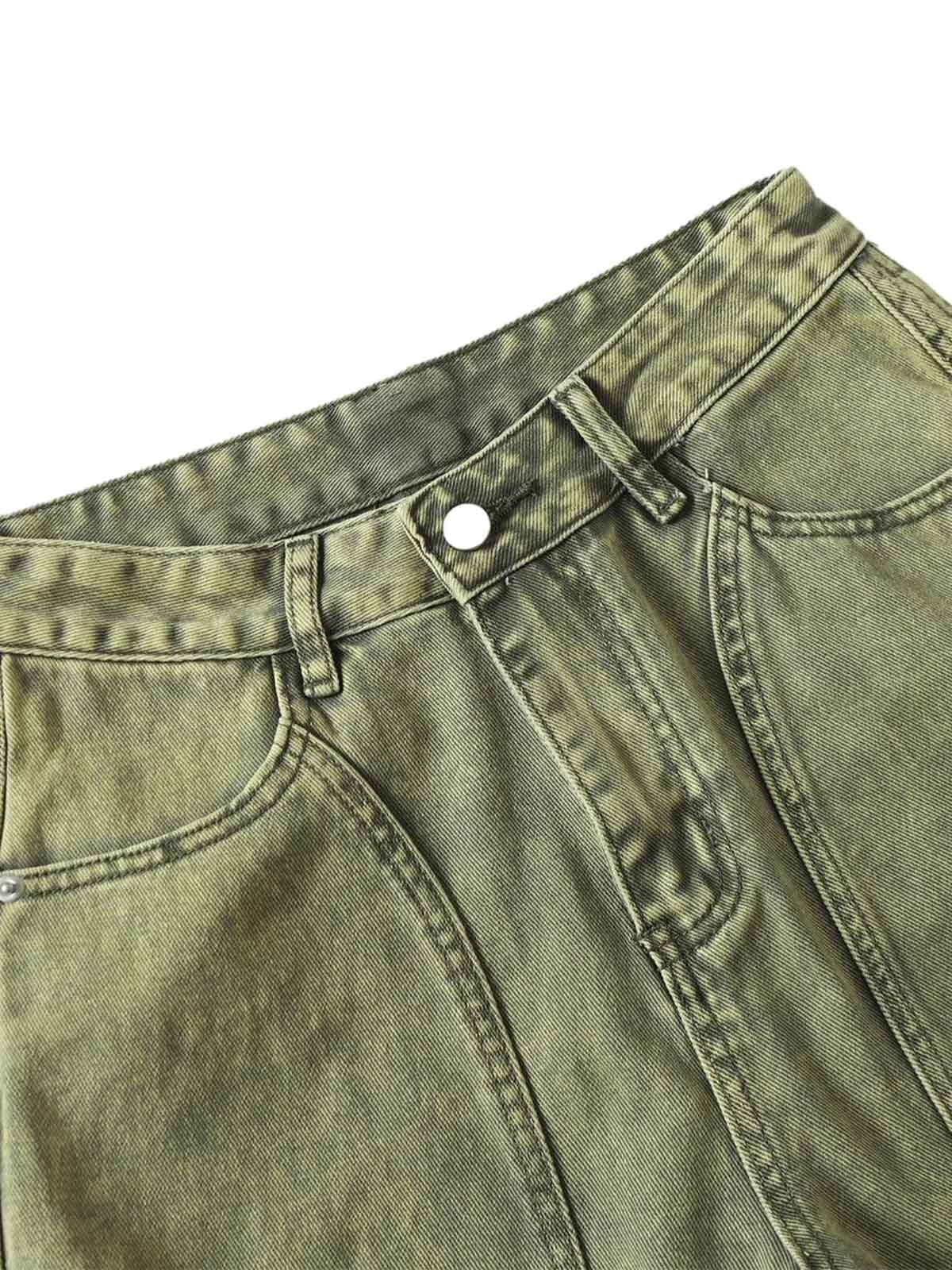 Washed Distressed Ripped Barrel Jeans