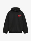 Oversized Hoodie with Lip Print Embroidery