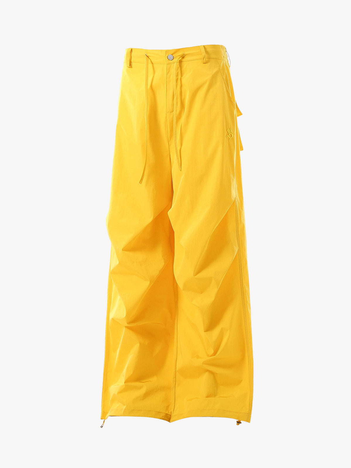 Vintage Drawstring Draped Embroidered Wide Leg Pants 