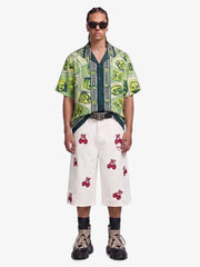 Baroque Pattern Statue Camp Collar Boxy Shirt 