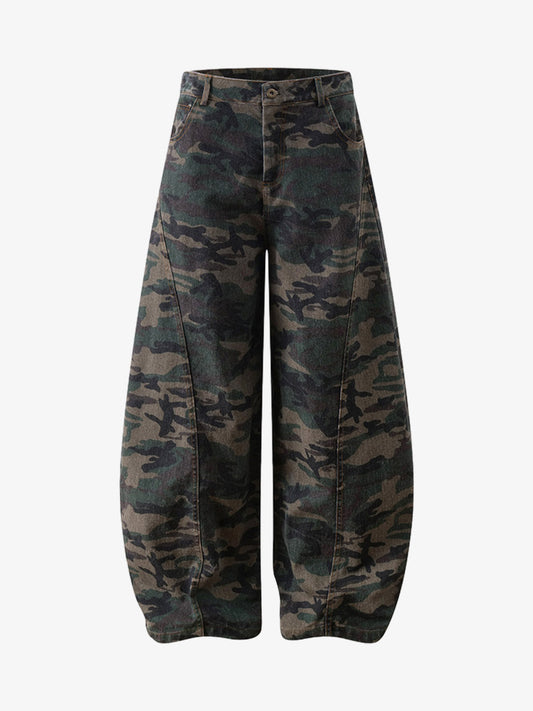 Camouflage Wide-Leg Pants for Women - Stylish and Versatile Design 