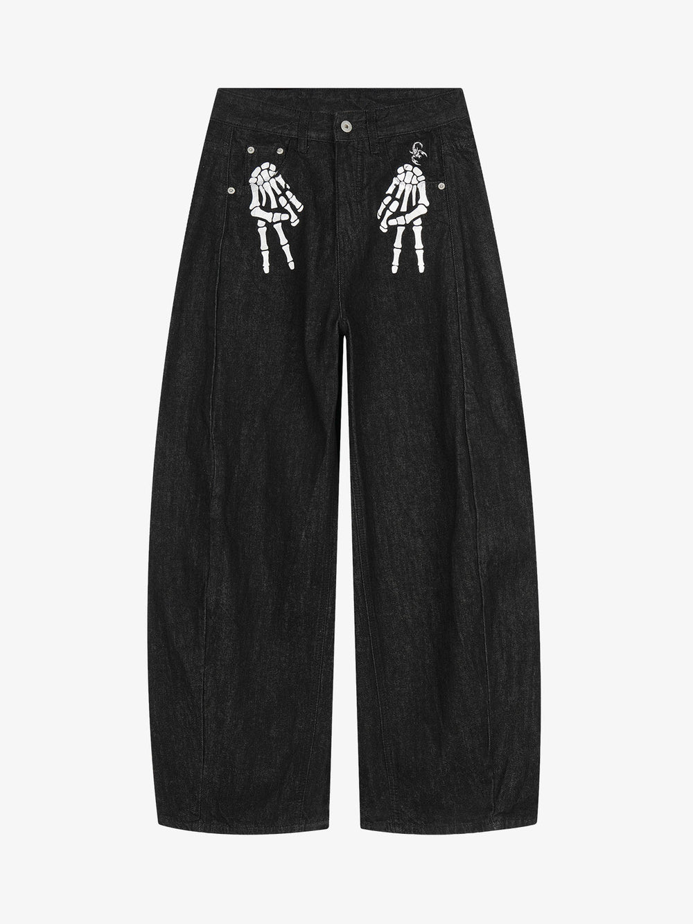 Camo Skeleton Print Baggy Jeans