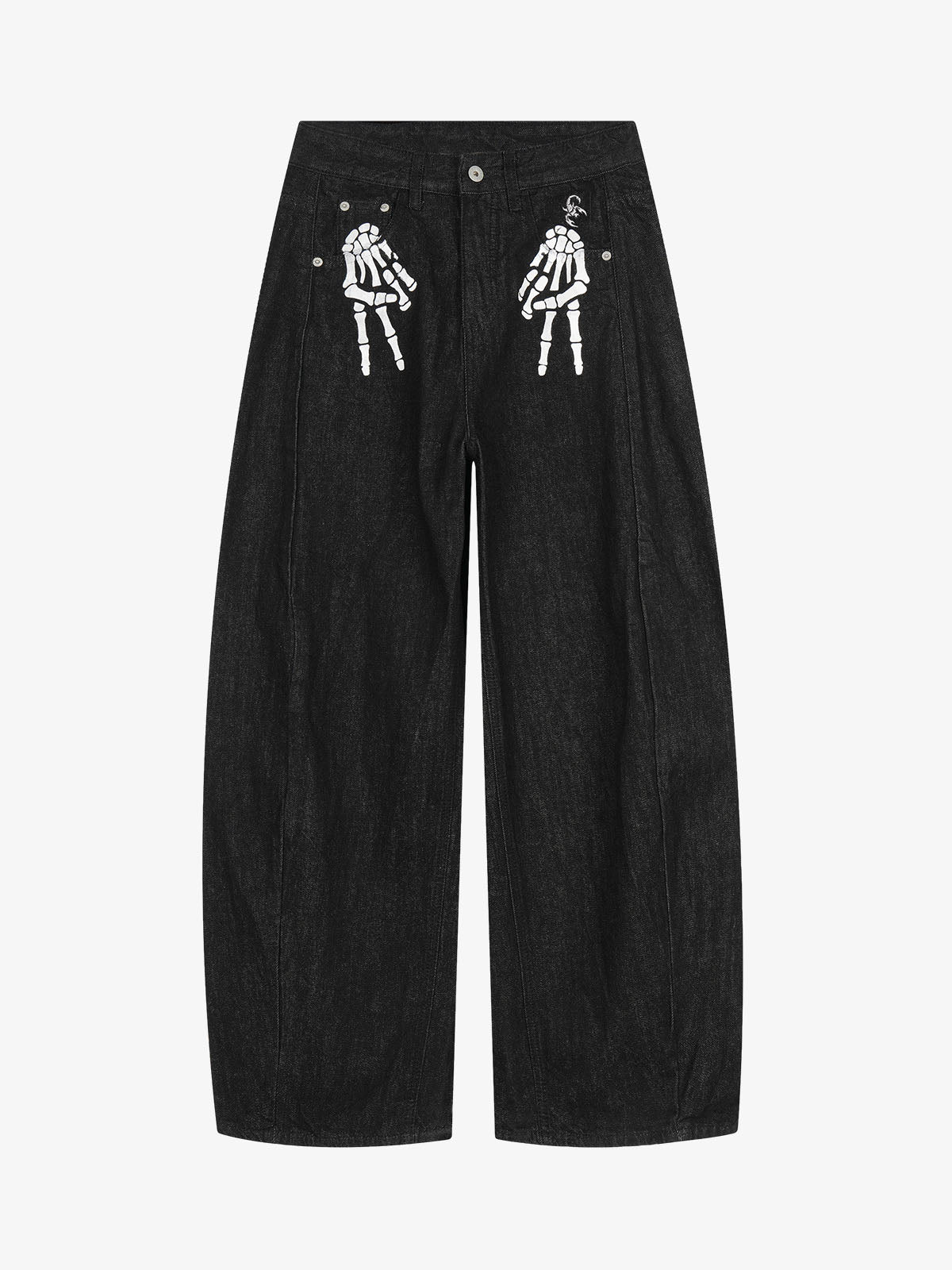 Camo Skeleton Print Baggy Jeans