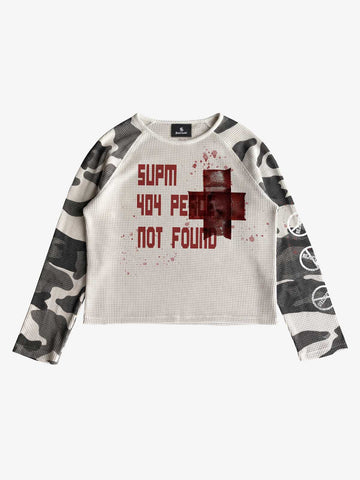 Camo Waffle Raglan Long Sleeve Tee