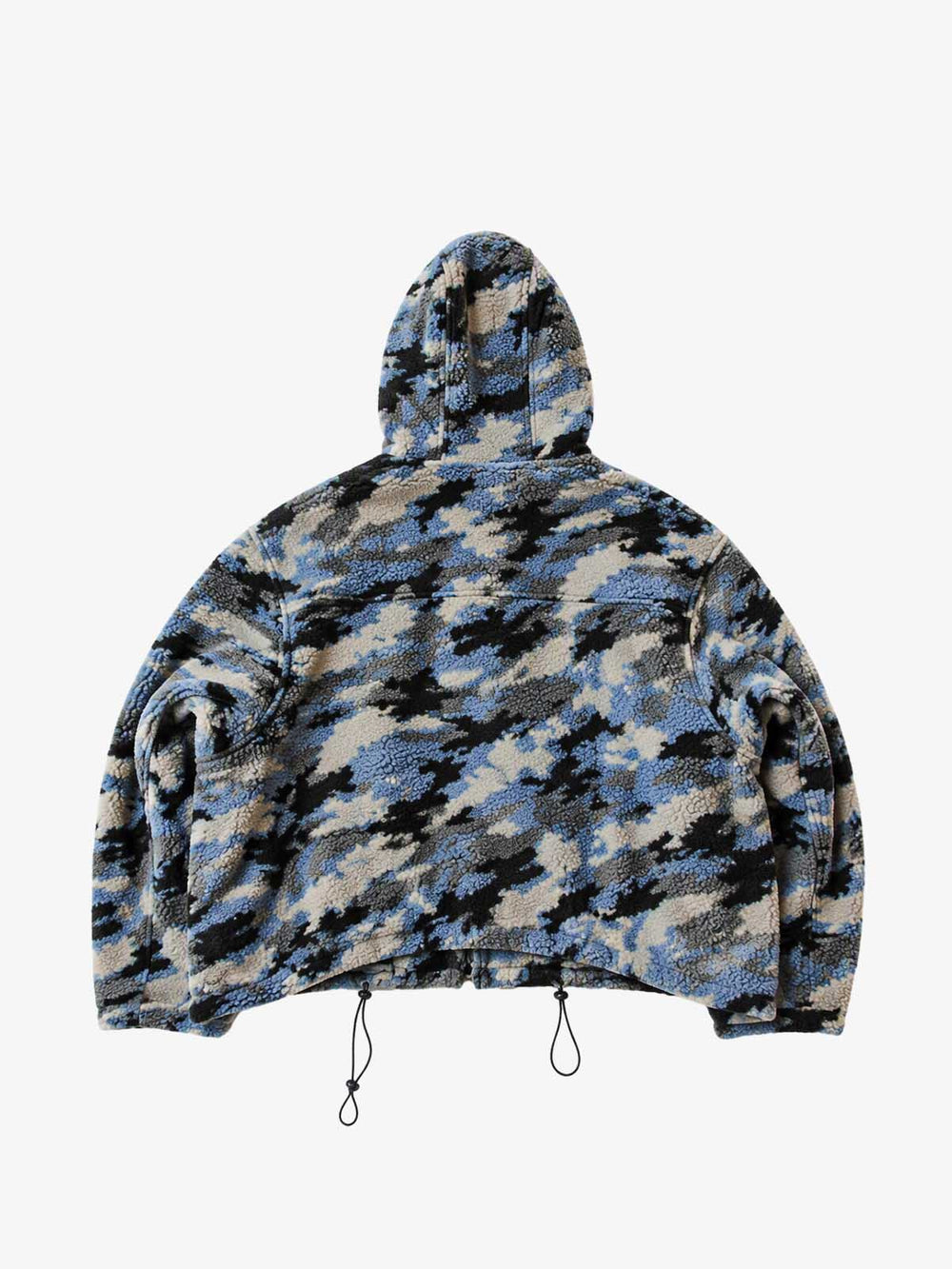 Camo Sherpa Hooded Drawstring Jacket