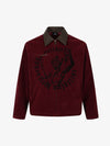 Distressed Graphic Patchwork Suede Work Jacket