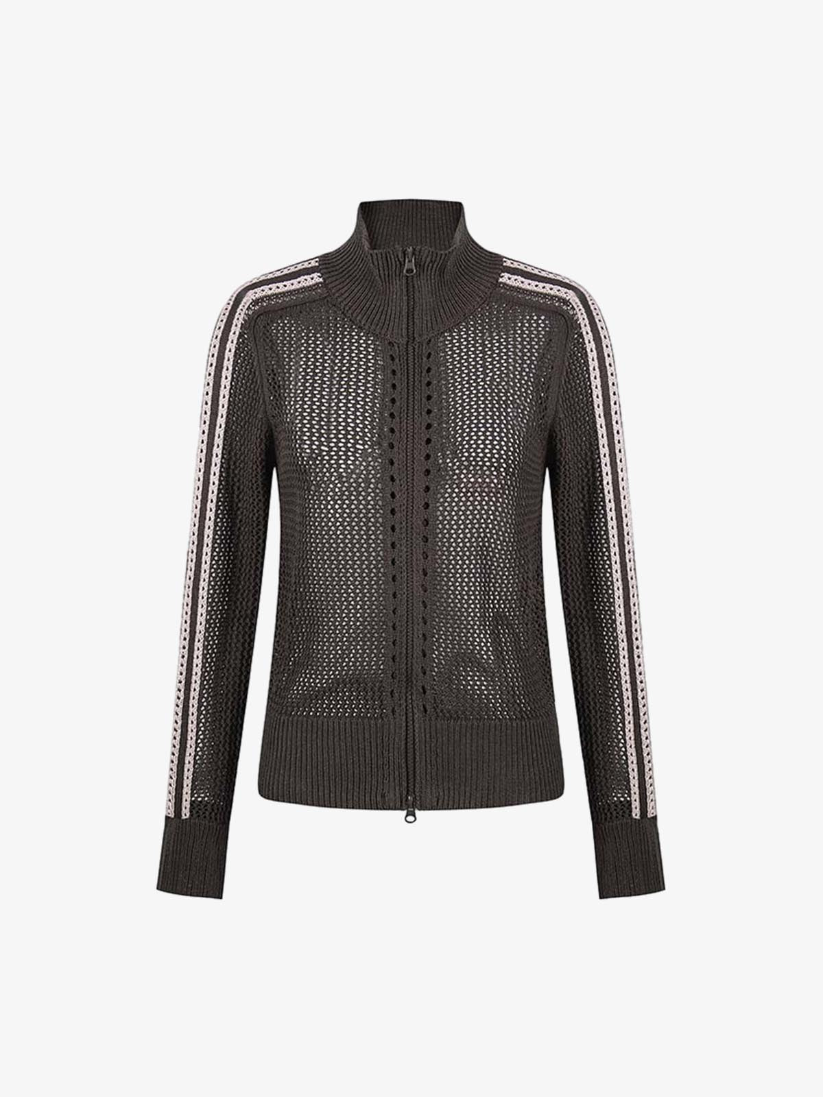 Street-style Openwork Mesh Knit Sweater