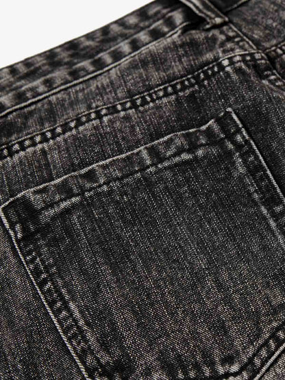 Paint Splatter Washed Wide Leg Denim Jeans