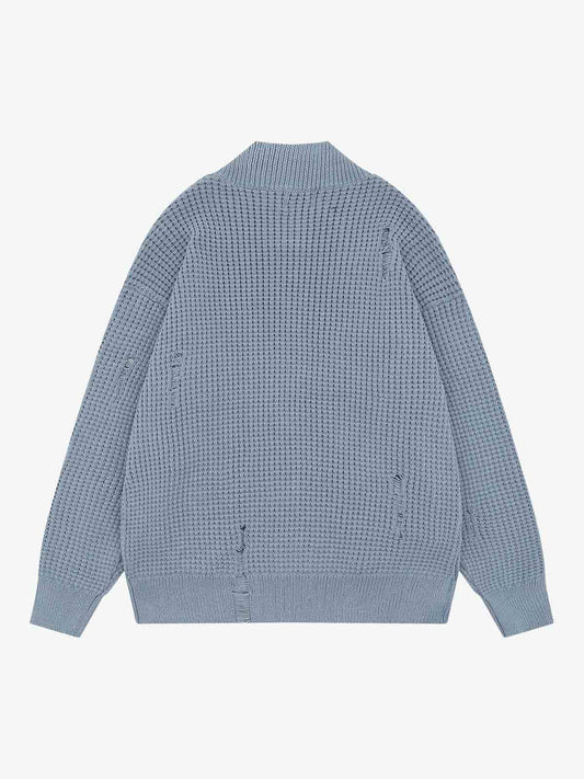 Badge Button Knit Cardigan Sweater