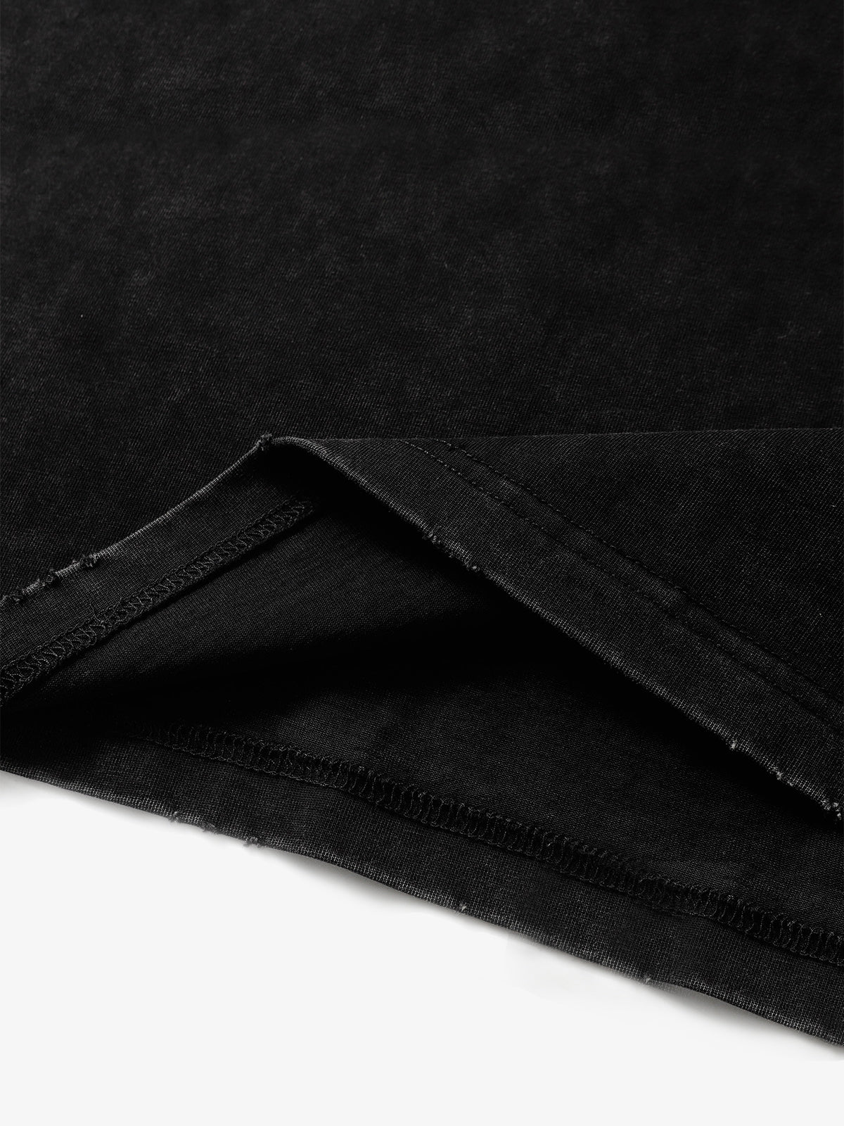 Cotton Blend Oversized T-Shirt with Distressed Denim Panels and Minimalist Logo Design 