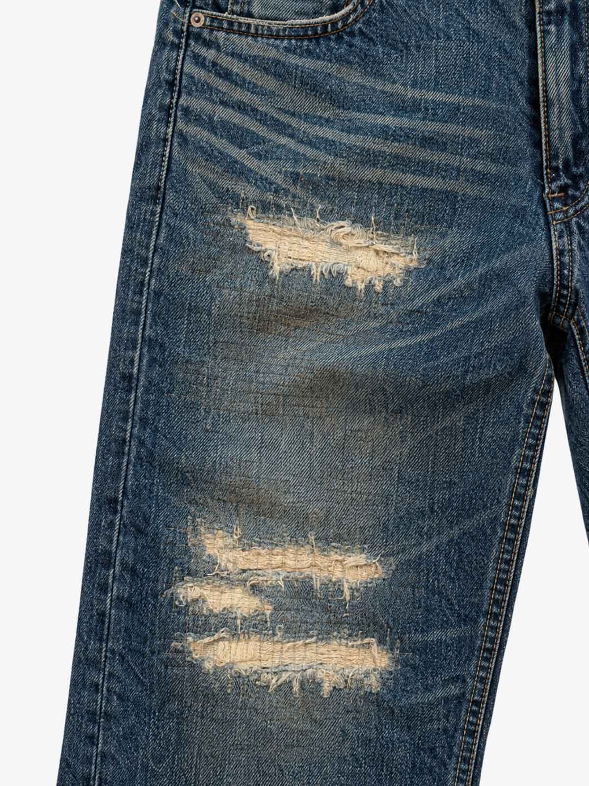 Barrage Graphic Washed Distressed Straight-Leg Jeans; Blue / S, Blue / M, Blue / L, Blue / XL, Blue / 2XL