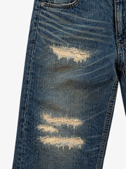 Barrage Graphic Washed Distressed Straight-Leg Jeans; Blue / S, Blue / M, Blue / L, Blue / XL, Blue / 2XL