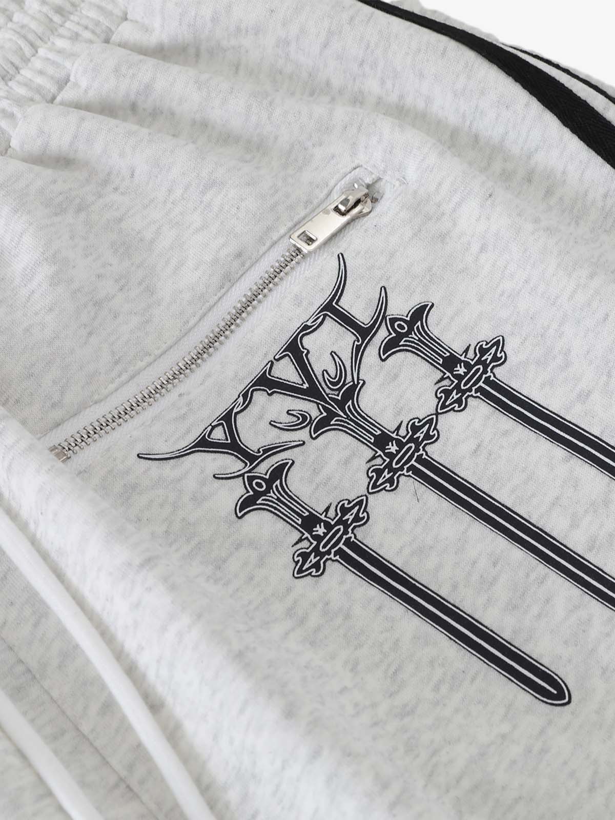 Crest & Sword Graphic Side Stripe Sweatpants 