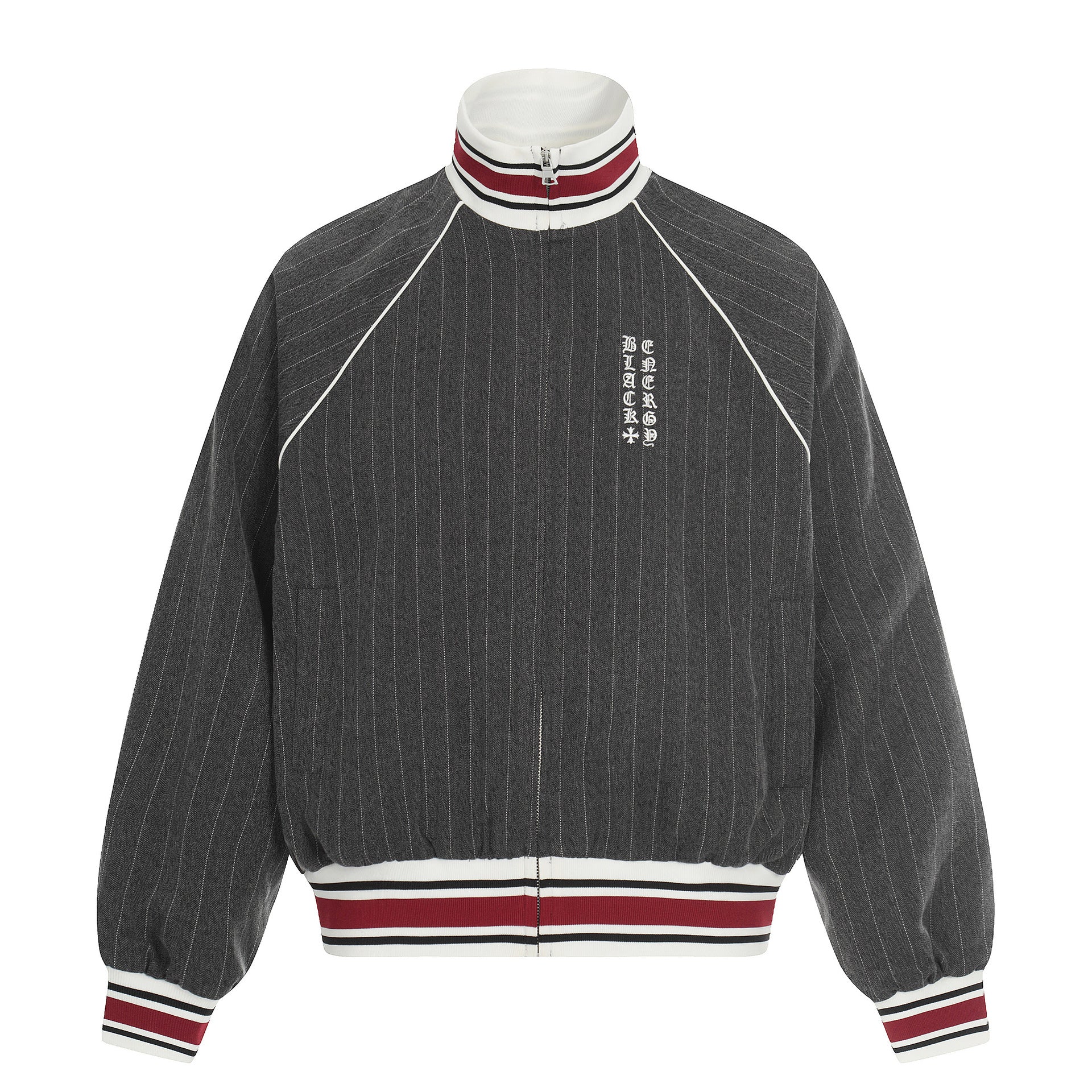 Pinstripe Vertical Embroidery Track Jacket
