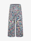 Hand-Painted Frayed Wide Leg Jeans 
