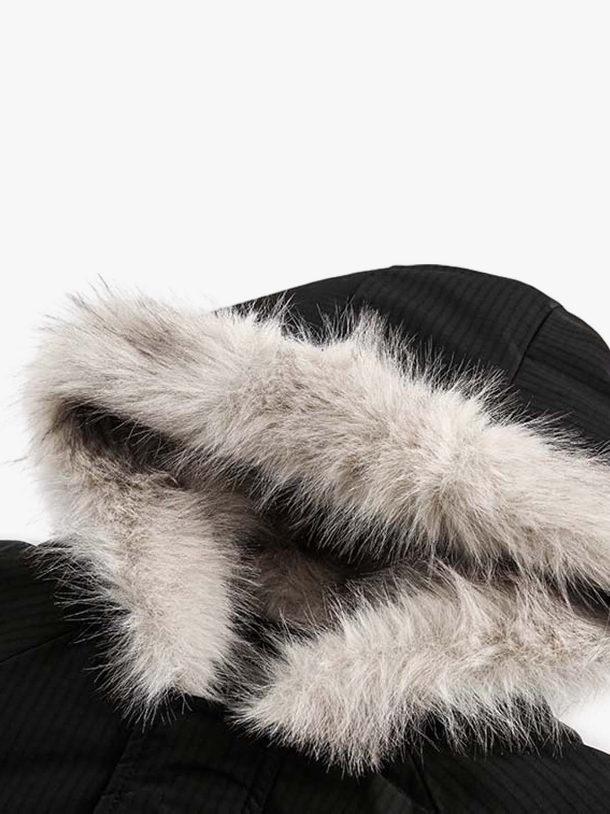 Fur-Collar Hooded Padded Jacket