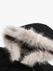 Fur-Collar Hooded Padded Jacket