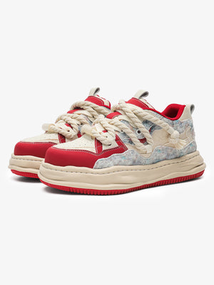 7CM Height-Enhancing Sneakers with Fluid Lines and Granular Outsole 