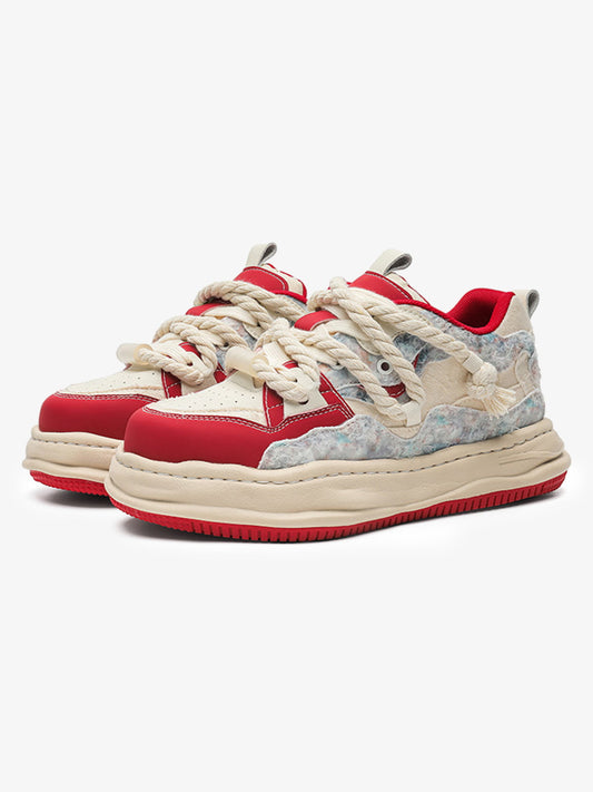 7CM Height-Enhancing Sneakers with Fluid Lines and Granular Outsole 