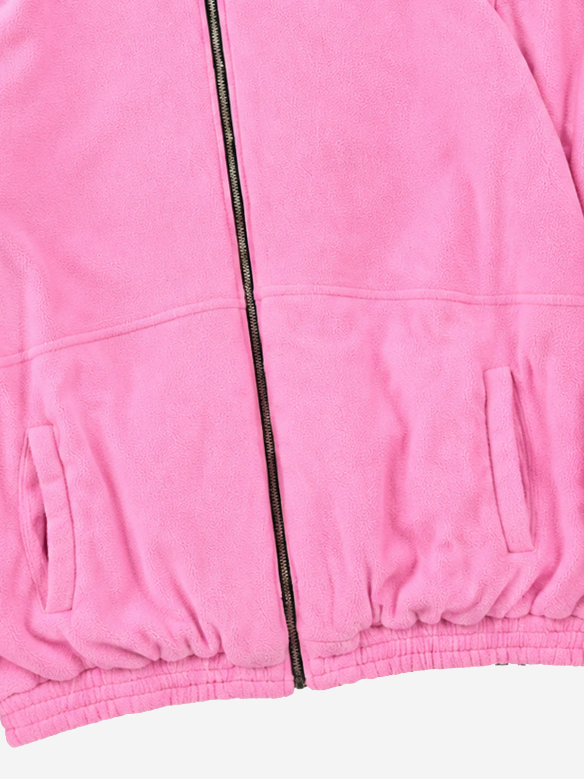 Pink Camo Embroidered Reversible Fleece Stand-Collar Jacket