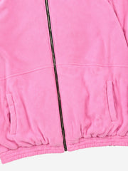 Pink Camo Embroidered Reversible Fleece Stand-Collar Jacket