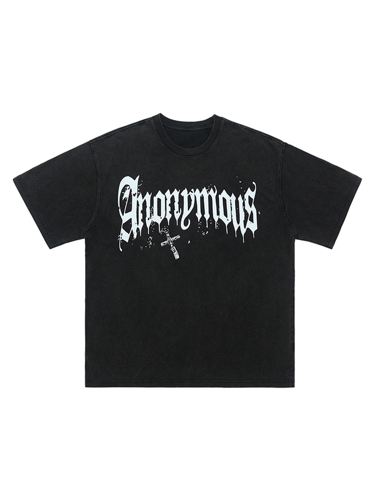 Thesupermade American Street Heavy Washed Distressed Gothic Cross T-shirt 