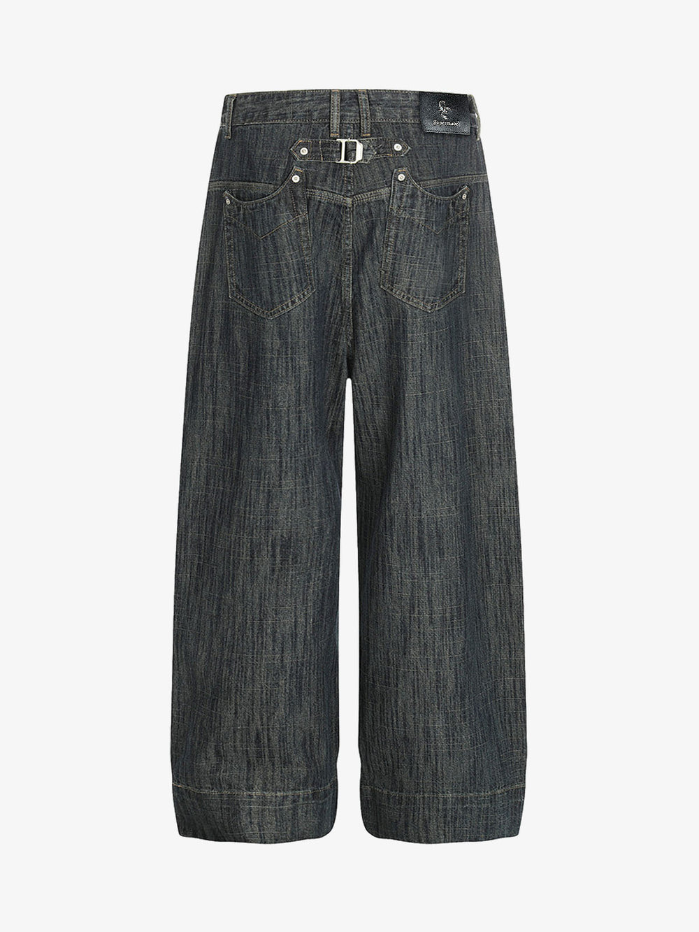 Textured Stripe Straight-Leg Jeans