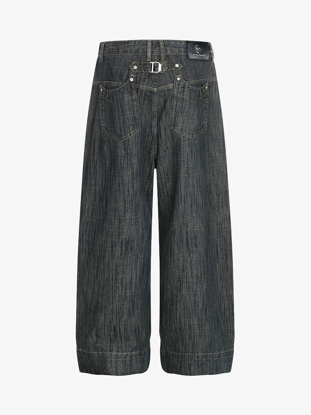 Textured Stripe Straight-Leg Jeans