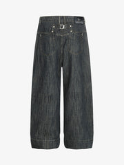 Textured Stripe Straight-Leg Jeans