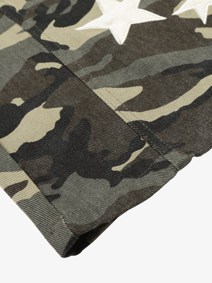 Camouflage Cargo Pants with Star Accents - Perfect for Casual and Outdoor Adventures 