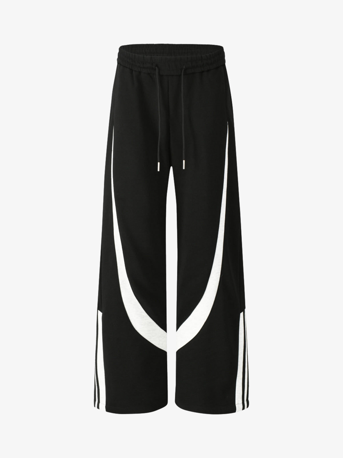 Retro Motorcycle Colorblock Structure Drape Pants 
