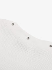 Studded Waffle Knit Tee