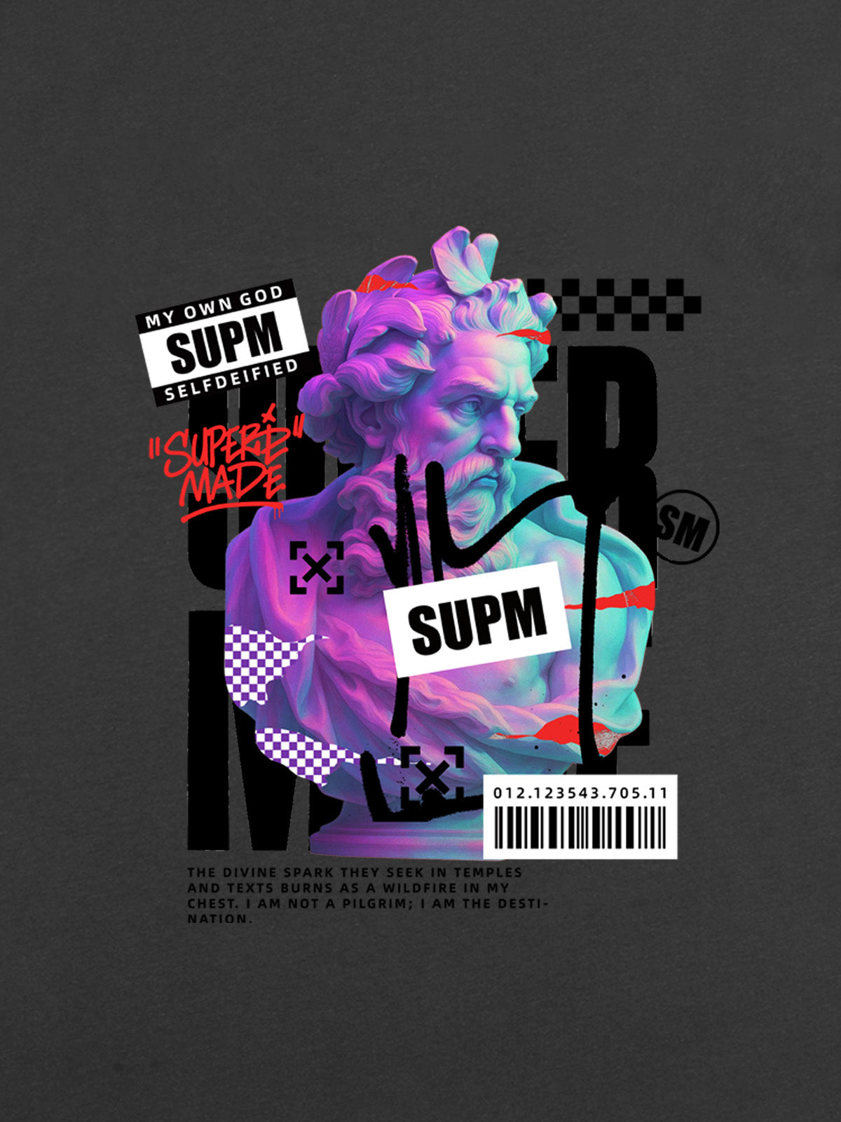 Unique Graphic T-Shirt with Bold Artistic Design for Men 