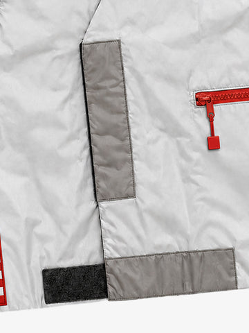 Racing Embroidered Color Block Quilted Vest