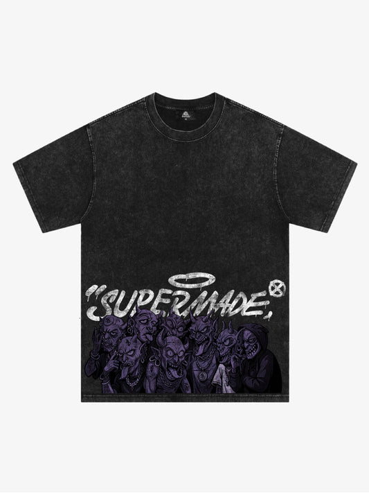 Thesupermade Dark Devil Maniac's Gothic Graffiti T-shirt 