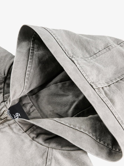 Stylish Hooded Bomber Jacket with Zippered Arm Pocket - Perfect for Casual and Outdoor Wear 