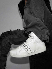 Star Studded Metal High-Top Sneakers